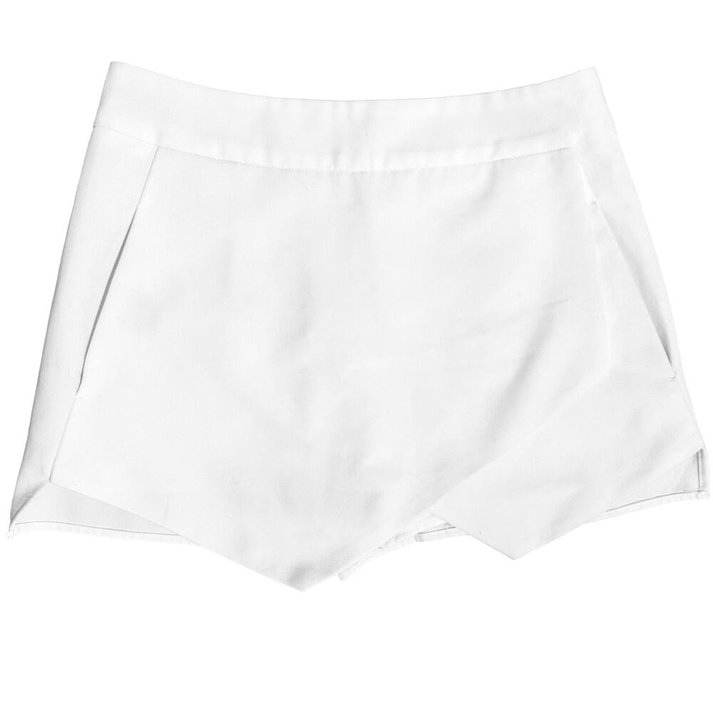 Aqua Womens Asymmetrical Skort Envelope Skirt Front, Shorts Pockets White S